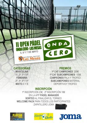 poster del torneo II OPEN PADEL ONDA CERO-LAS MESAS