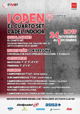 poster del torneo I OPEN EL CUARTO SET PADEL INDOOR