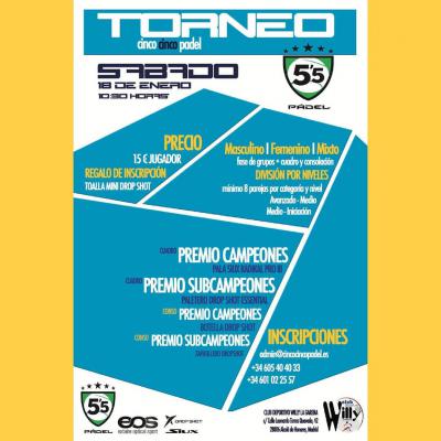 poster del torneo TORNEO CINCO CINCO PADEL