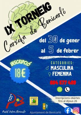 poster del torneo IX TORNEIG DE LA CARXOFA