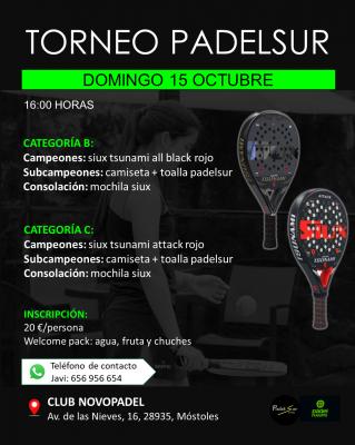 poster del torneo TORNEO PADELSUREVENTS CATEGORIAS B Y C