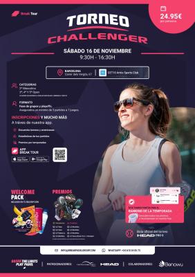 poster del torneo TORNEO CHALLENGER – CET10 ARTÓS SPORTS CLUB 16/11