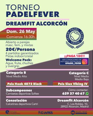 poster del torneo TORNEO PADEL FEVER - ABIERTO A PAREJAS MASC, FEM Y MIXTAS