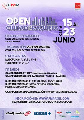 poster del torneo OPEN CIUDAD DE LA RAQUETA