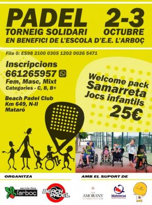 poster del torneo TORNEO SOLIDARIO  ESCUELA L'ARBOÇ