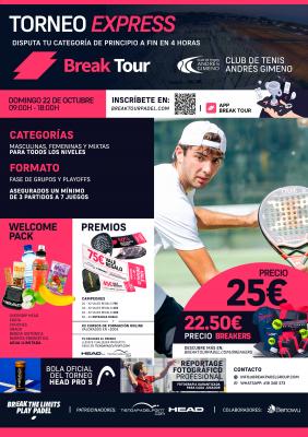 poster del torneo TORNEO 03 CLUB DE TENIS ANDRÉS GIMENO BY BREAK TOUR