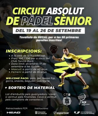 poster del torneo CIRCUIT ABSOLUT SÈNIOR DE PÀDEL