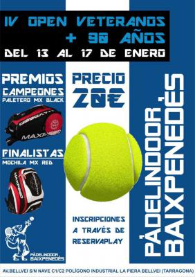 poster del torneo IV OPEN VETERANOS +90 AÑOS