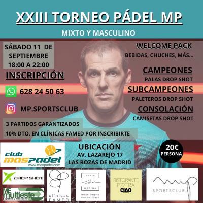 poster del torneo XXIII TORNEO DE PADEL MP