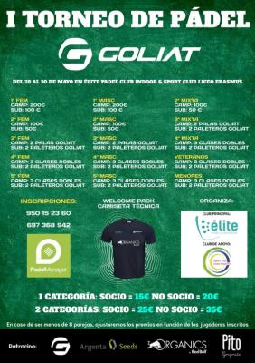 poster del torneo I TORNEO PADEL GOLIAT