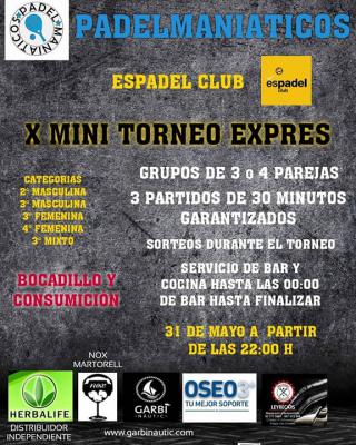 poster del torneo X MINI TORNEO EXPRES NOCTURNO