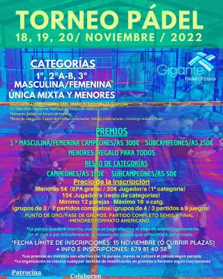 poster del torneo TORNEO DE PADEL