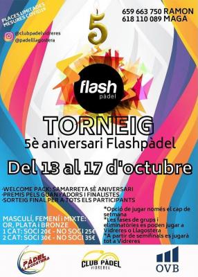 poster del torneo TORNEIG 5È ANIVERSARI FLASHPÀDEL