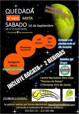 poster torneo QUEDAD DE PADEL MIXTA