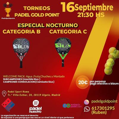 poster del torneo ESPECIAL NOCTURNO PADEL GOLD POINT