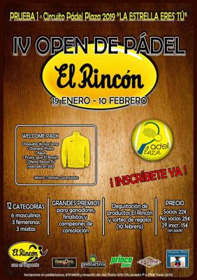 poster del torneo IV OPEN EL RINCÓN