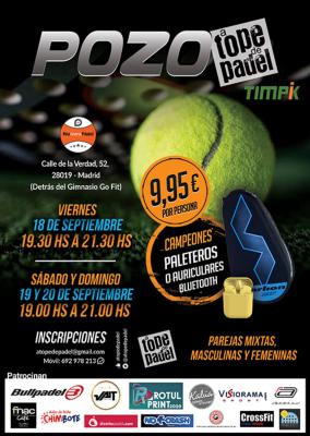 poster del torneo POZO A TOPE DE PADEL