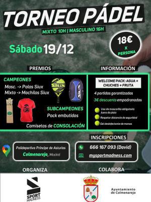 poster del torneo TORNEO DE PADEL MIXTO