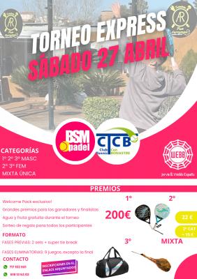 poster torneo TORNEO EXPRESS BSM PADEL