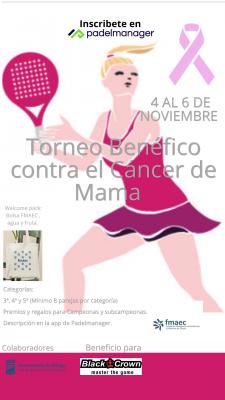 poster del torneo TORNEO BENÉFICO CONTRA EL CÁNCER DE MAMA DAVID LLOYD FMAEC