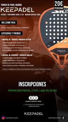 poster torneo TORNEO KEEPADEL & MADRID CENTRAL PADEL