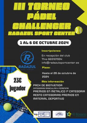 poster torneo III CHALLENGER RADAZUL SPORT CENTER