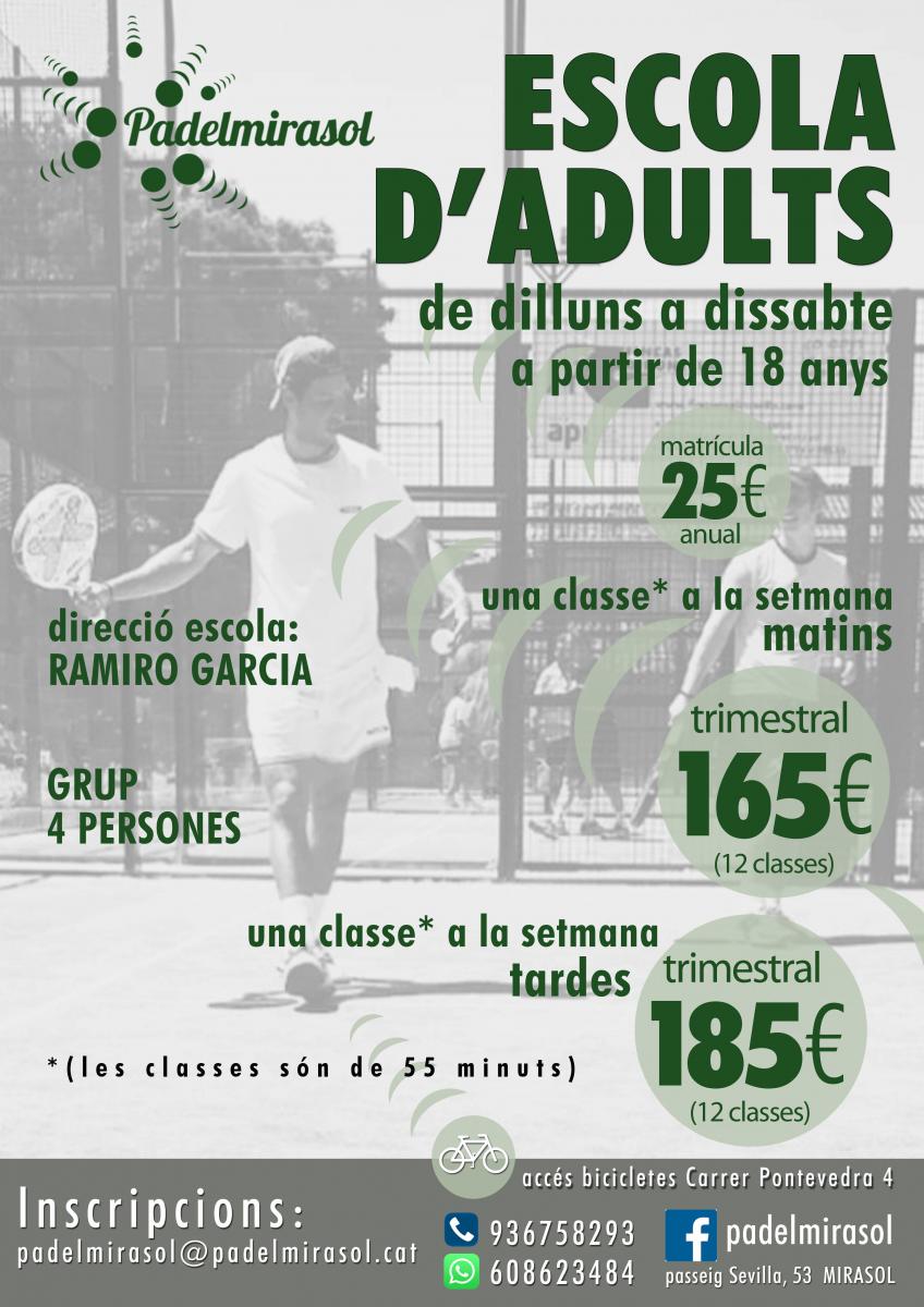 cartel clases de padel ESCOLA D'ADULTS