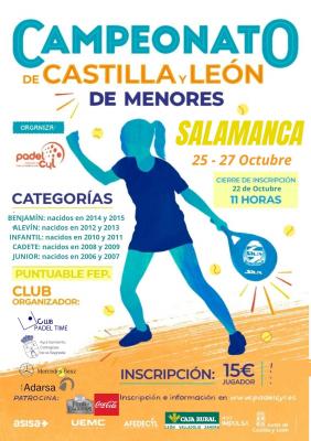 poster del torneo CAMPEONATO CASTILLA Y LEÓN MENORES. PUNTUABLE