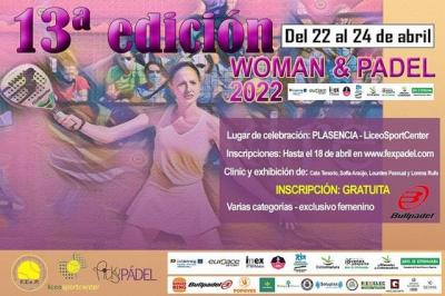 poster del torneo 13ª EDICIÓN WOMAN&PADEL 2022