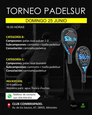 poster torneo TORNEO PADELSUREVENTS CATEGORIAS B Y C