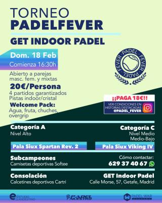 poster del torneo TORNEO PADEL FEVER - ABIERTO A PAREJAS MASC, FEM Y MIXTAS