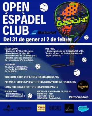 poster del torneo OPEN ESPADEL CLUB