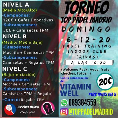 poster del torneo TORNEO TOP PADEL MADRID