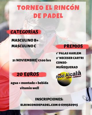 poster del torneo TORNEO EL RINCON DEL PADEL