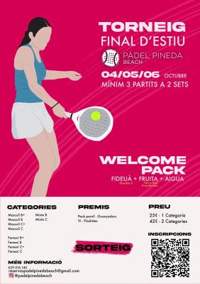 poster del torneo TORENO FINAL VERANO PADEL PINEDA BEACH