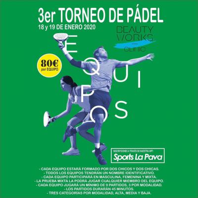 poster del torneo 3ER TORNEO DE PADEL POR EQUIPOS