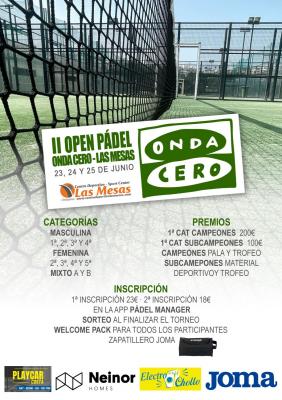 poster del torneo II OPEN PADEL ONDA CERO-LAS MESAS