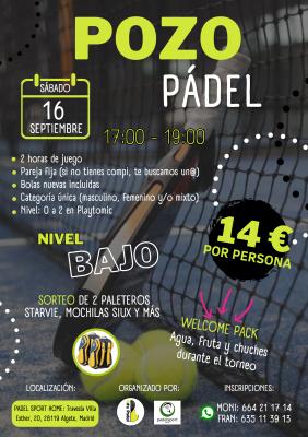 poster del torneo POZO BITEPADEL - CATEGORÍA C/NIVEL BAJO/MEDIO BAJO