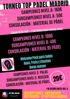 poster del torneo TORNEO TOP PADEL MADRID