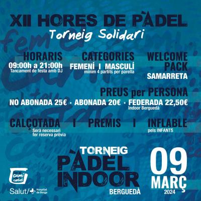 poster torneo TORNEIG SOLIDARI 12 H NON-STOP