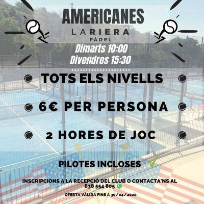 poster del torneo AMERICANES LA RIERA PADEL