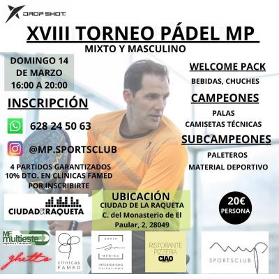 poster del torneo XVIII TORNEO PADEL MP