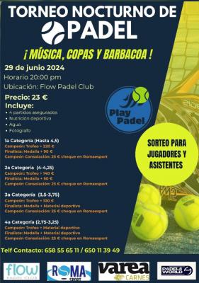 poster torneo TORNEO NOCTURNO PLAYPADEL