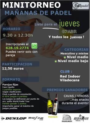 poster del torneo PADEL MAÑANERO - EXPRESS LIGUILLA Y FINALES POR NIVELES!