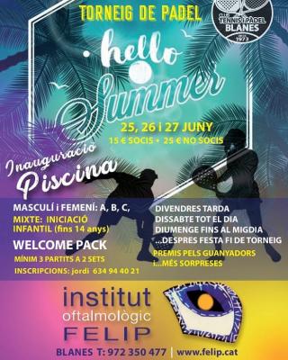 poster del torneo TORNEIG DE PADEL HELLO SUMMER