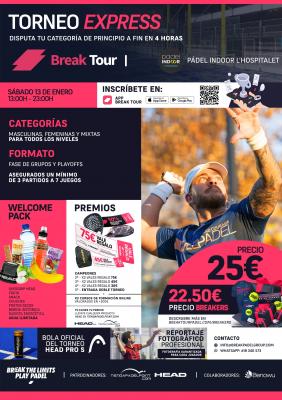 poster del torneo TORNEO CHALLENGER PADEL INDOOR L'HOSPITALET BY BREAK TOUR