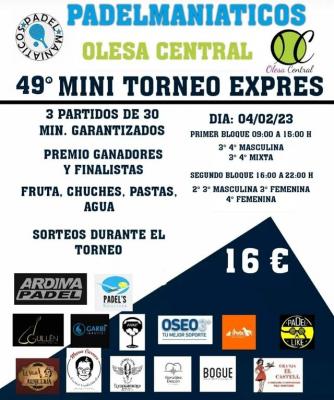 poster del torneo 49° MINI TORNEO EXPRÉS PADELMANIATICOS