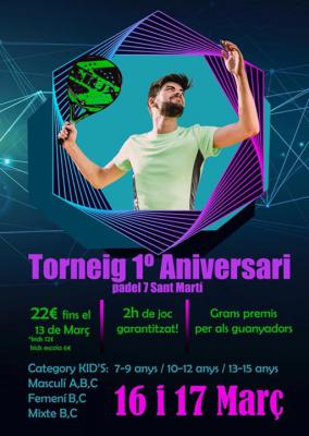 poster del torneo TORNEIG 1º ANIVERSARI