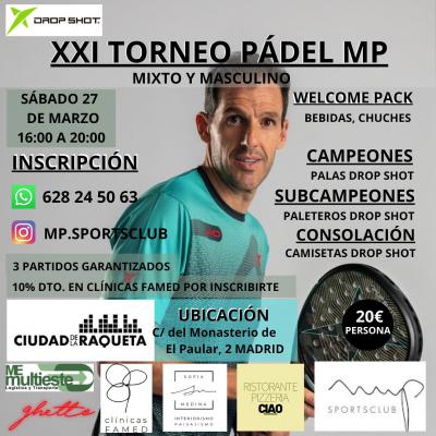 poster del torneo XXI TORNEO PADEL MP