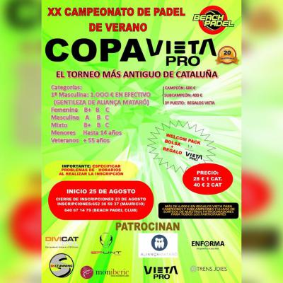 poster del torneo XX CAMPEONATO DE PADEL DE VERANO - COPA VIETA PRO